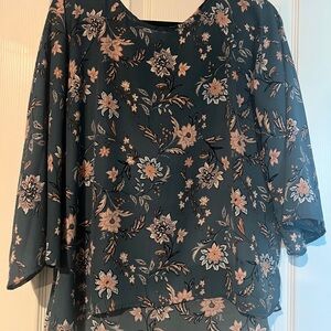 Floral Blue Women's Top